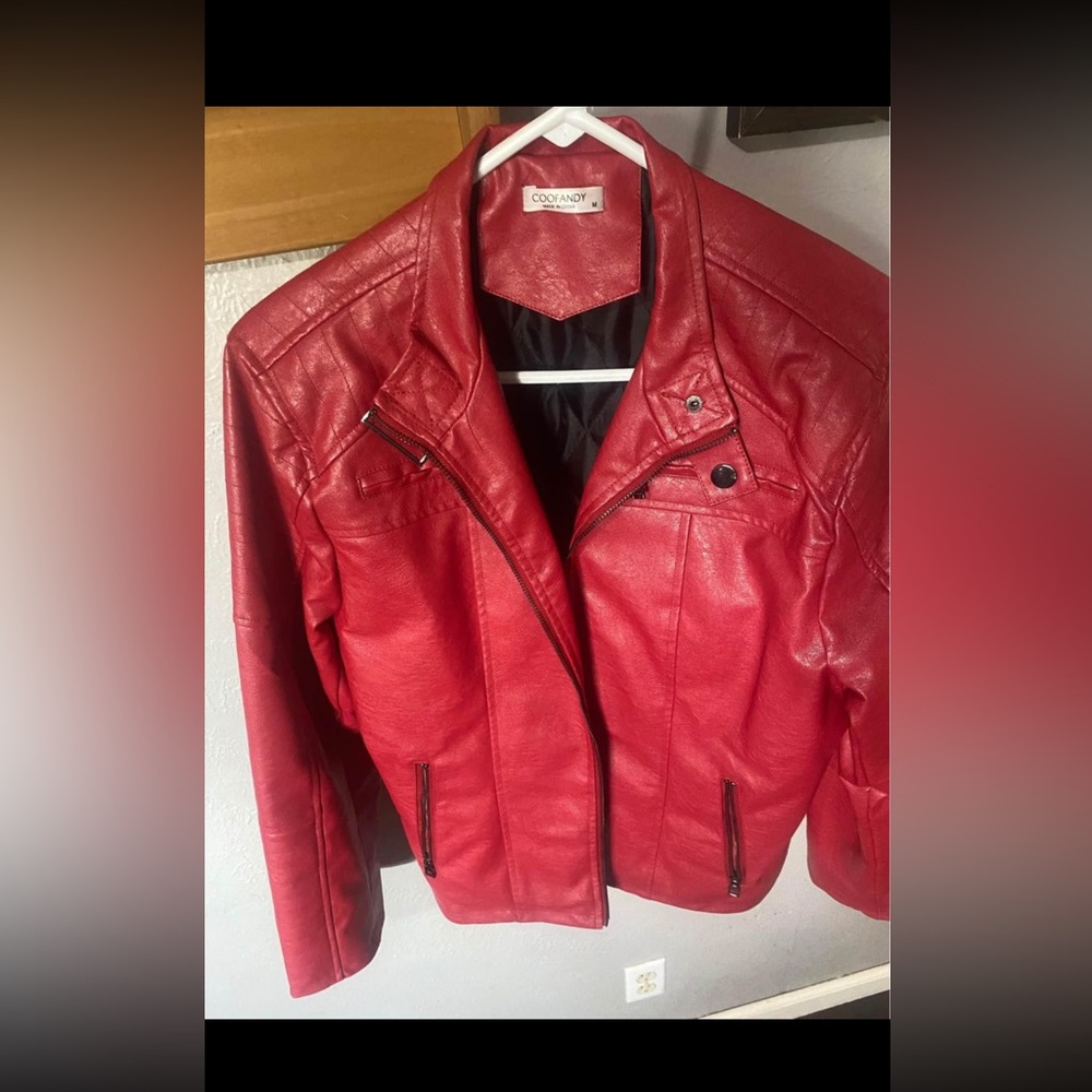 Red Leather Jacket - Picture 2 of 5
